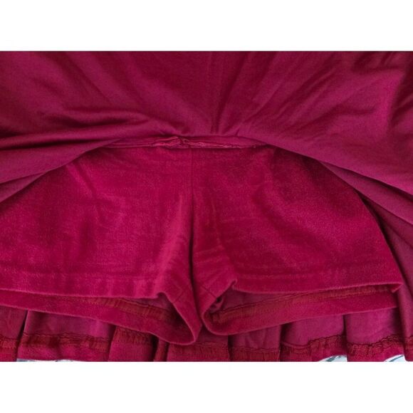 Vintage 80s Long Sleeve Drop Waist Skirted Jumper Romper Shorts Womens XL Pink - Picture 6 of 7